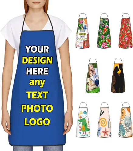 Vista 39 de Delantales impermeables personalizados para diseñar tu propia foto logotipo texto para cocinar hornear 28.3 x 20.4 pulgadas