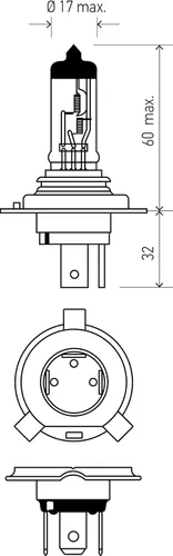 Vista 4 de HELLA 9003 - Bombilla de alto rendimiento de 2.0 TB, 12 V, 60/55 W, paquete de 2