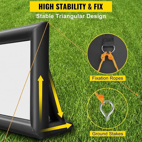 Vista 3 de Outdoor Projector Screen Blow Up Tv Movie Screen Portable Projector Screens with Blower for Portable Front/Rear Projection Backyard Movie