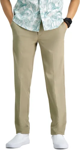 Vista 12 de Haggar Cool 18 Pro - Pantalón casual de cintura súper flexible con parte frontal plana y ajuste delgado para hombre Gris oscuro (Dark Grey Heather)