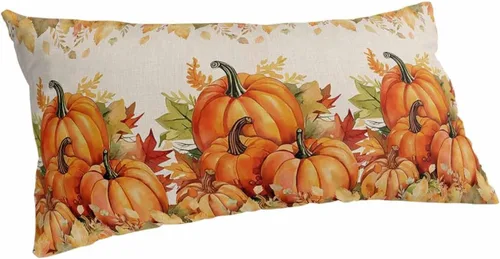Vista 11 de Funda de almohada corporal de calabazas de otoño, fundas de almohada suaves decorativas para sofá largo y lumbar, funda de cojín con cierre