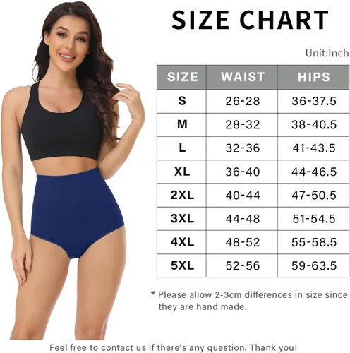 Vista 5 de wirarpa Ropa interior de algodón para mujer, de cintura súper alta, elástica, cobertura completa, paquete de 4