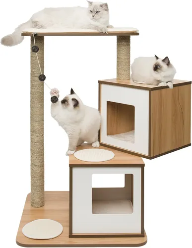 Vista 2 de Mueble Vesper para gato, V-Double, Walnut