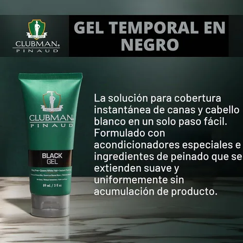 Vista 3 de Clubman Gel negro temporal, 3 fl oz
