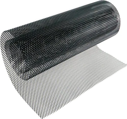 Vista 8 de Modengzhe Hoja de malla para parrilla de automóvil de 47 x 15.7 pulgadas, rollo de malla multifuncional de aleación de aluminio pintado negro