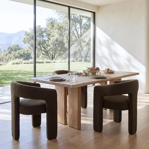 Vista 30 de Silla moderna de comedor en barril, silla de cocina acentuada tapizada en cuero sintético con brazos, silla lateral cómoda para sala de blanco