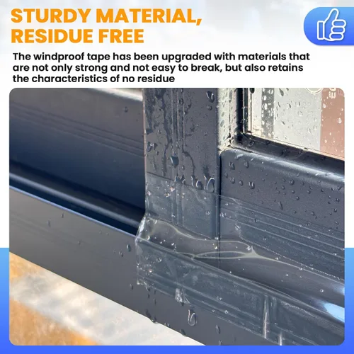Vista 9 de Cinta de Sellado Transparente para Ventanas contra el Clima 2 Pulgadas x 33 Pies Cinta de Sellado de Aislamiento para Ventanas Transparente Sin