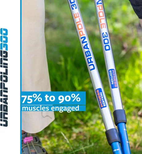 Vista 8 de Urban Poling Bastones urbanos serie 300 – 1 par – Edición fitness – CoreGrip™ ergonómico patentado para estabilidad – Ajustable, plegable, ligero