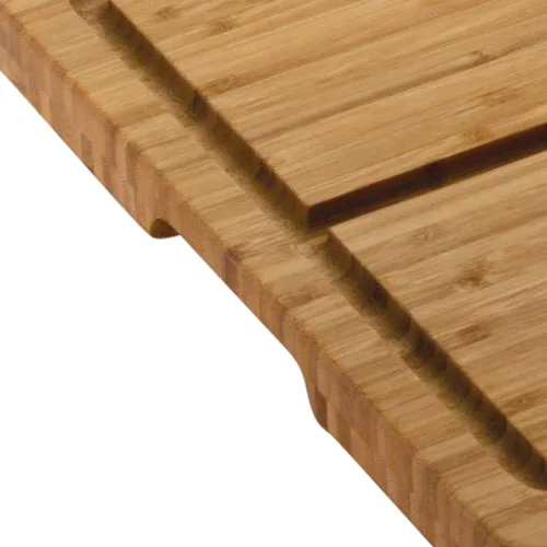 Vista 3 de Tabla de cortar y tallar juntas de madera de bambú con pinchos de lujo, 15.7 x 11.0 in