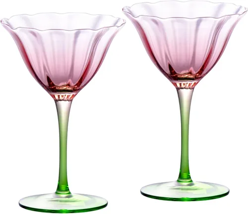 Vista 11 de KAMMAK DY012 - Juego de 2 vasos de cóctel de cristal de 3.3 onzas, DY012