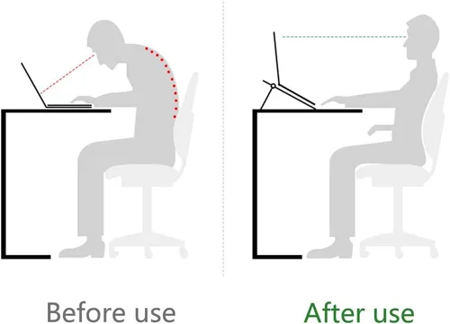 Vista 5 de Soporte para computadora portátil estable plegable ajustable multiángulo para computadora de escritorio con ventilación para Mackbook, Lenovo, Dell