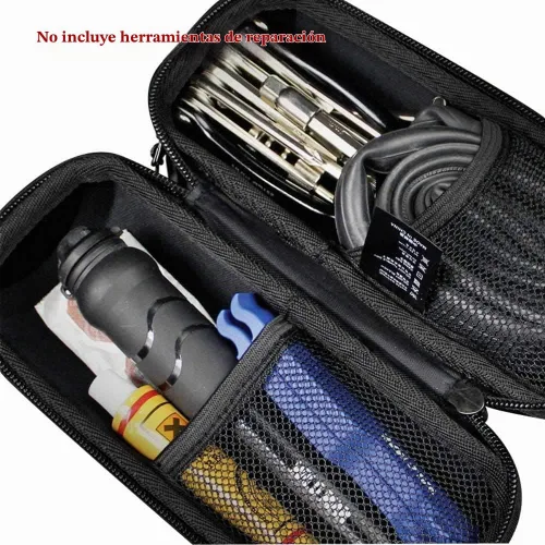 Vista 3 de Bolsa de herramientas de bicicleta Bolsa de almacenamiento de bicicleta de cuero PU Bolsa de herramientas de reparación de bicicletas MTB Bolsa