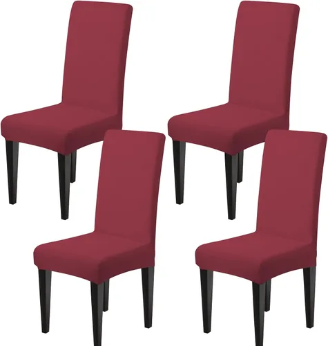 Vista 38 de Dioxide Fundas de Silla de Alto Estirar para Sillas de Comedor, Juego de Fundas de Silla de Comedor Lavables de 4, Fundas de Asiento de Silla