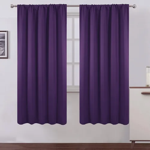 Vista 23 de LEMOMO Cortinas opacas de 42 x 54 pulgadas, juego de 2 paneles de cortinas con aislamiento térmico para oscurecer la habitación