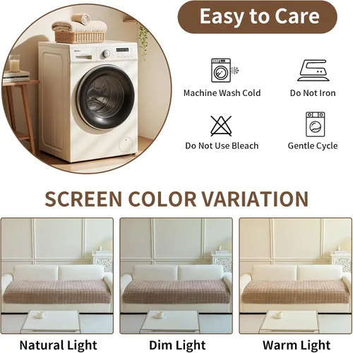 Vista 6 de Funda de terciopelo para sofá, lavable, antideslizante, para sofá modular de 3 cojines, sillón reclinable en forma de L, fundas protectoras