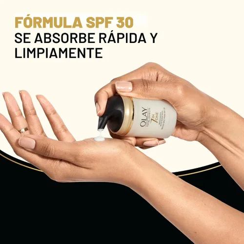 Vista 6 de Olay Loción hidratante facial SPF 30 efectos totales para piel seca, 7 beneficios incluyendo minimizar los poros, antienvejecimiento, 1.7 oz