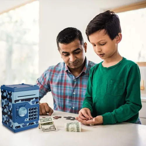 Vista 5 de 3 huchas electrónicas para niños, 3 unidades, gran juguete de regalo para niños y niñas, caja de ahorro de dinero con contraseña, regalo perfecto