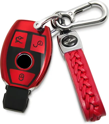 Vista 8 de Creativity Funda para llave de Mercedes Benz. Hermosa funda de TPU compatible con CLS CLK AMG ML C CL E S SL SLK G GLC GLE GLS M R Smart Remote Key