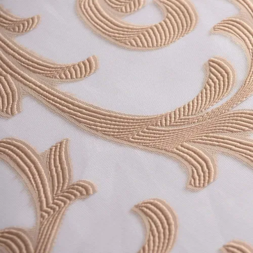 Vista 9 de NAPEARL Cenefa de cortina para ventana color beige, estilo europeo, de jacquard, decorativa, para arco de boda, cortina de cama transparente