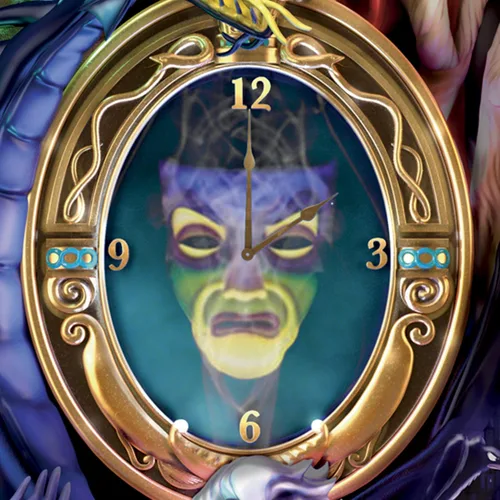 Vista 3 de The Bradford Exchange Disney Villains Timeless Treachery - Reloj de cuco musical con iluminación LED, edición limitada