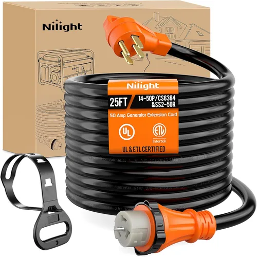 Vista 19 de Nilight Cable de Extensión para Secadora EV de 15 Pies 3 Clavijas 30 Amperios NEMA 10-30P 10-30R Cable de Extensiones Antiguas Servicio Pesado