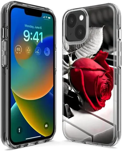 Vista 3 de Mundaze - for Apple iPhone 11 Pro Black White Piano Red Rose Case Slim Hybrid Shockproof Hard Shell Soft TPU Heavy Duty Protective Phone Cover