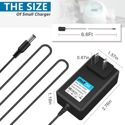 Vista 6 de Adaptador de CA a CC de 12 V, cargador de cable de alimentación compatible con extractor de leche eléctrico Spectra S1 / S2 / SPS100 / SPS200 / 9