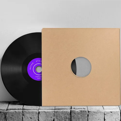 Vista 4 de Facmogu 10 piezas de 30,48 cm de fundas para discos de vinilo LP, fundas de discos de vinilo de cartón de 350 g/m² con acabado kraft, fundas