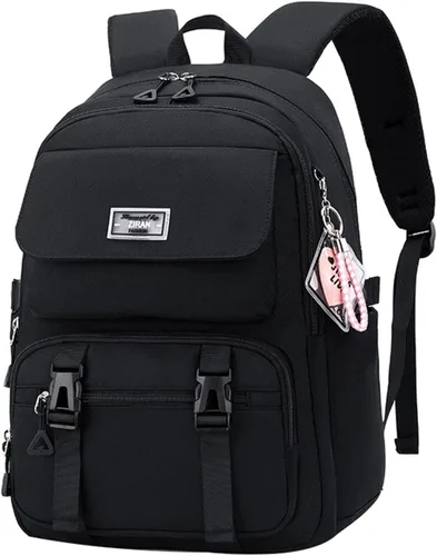 Vista 12 de JiaYou Mochila Casual para Adolescentes, Niñas, Mochila para la Escuela Secundaria, Mochila Diaria, para Mujeres, Bolsa de Viaje para Portátil, 1#