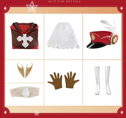 Vista 5 de MayMaxPlay Genshin Impact Cosplay - Disfraz de cosplay de Klee para Halloween conjunto completo