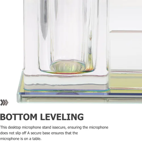 Vista 9 de MAGICLULU Acrylic Desktop Microphone Stand Mic Base Stable Mic Holder Organizer for Tabletop Use in Ktv Karaoke Studio