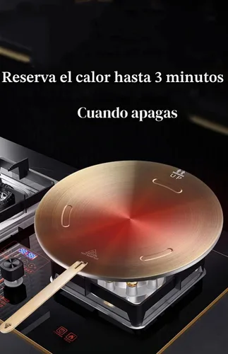 Vista 5 de Adaptador de placa de inducción, difusor de calor para estufa de gas y vidrio, disco convertidor de inducción con mango extraíble, placa difusora