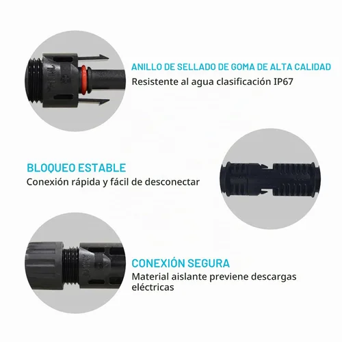 Vista 6 de Renogy Cable de extensión del adaptador solar de 1.5 pies 12 AWG, conector
