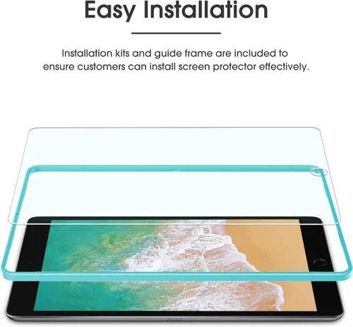 Vista 3 de OMOTON Paquete de 3 protectores de pantalla para iPad de 6ª y 5ª generación, protector de pantalla de vidrio templado compatible con Apple iPad Pro