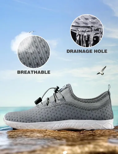 Vista 3 de SEEKWAY Zapatos de agua para hombre y mujer, secado rápido, zapatos acuáticos descalzos, playa, caminar, kayak, canotaje, deportes acuáticos SP006