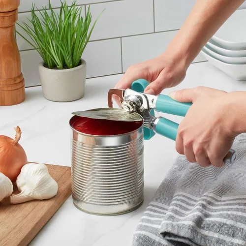 Vista 4 de KitchenAid Abrebotellas clásico multifunción de 8.34 pulgadas, tazas medidoras Aqua Sky and KitchenAid - Juego de 4, Aqua Sky