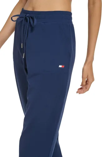Vista 5 de Tommy Hilfiger Pantalones deportivos de poliéster reciclado con bolsillos inclinados en la cintura elástica y cordón ajustable para mujer