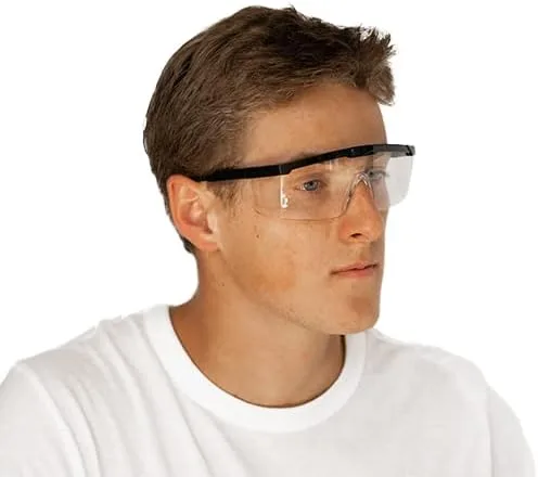 Vista 3 de SPECTRUM UNIFORMS Gafas protectoras de seguridad transparentes resistentes a los arañazos Accesorios de seguridad de ventilación de templo Gafas
