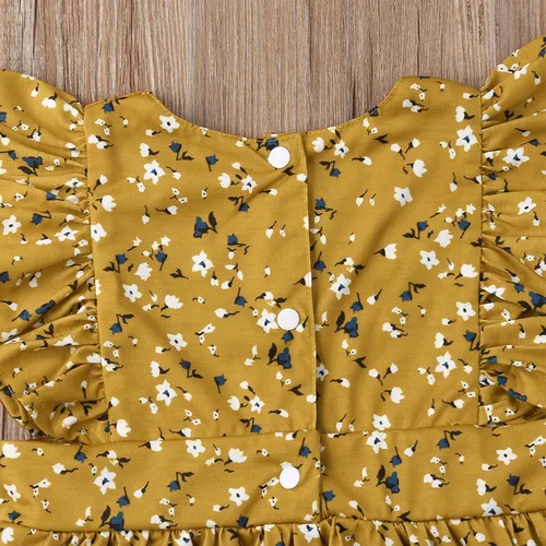 Vista 5 de VISGOGO Conjunto de ropa a juego para bebés y niñas, con diseño floral, para la diadema