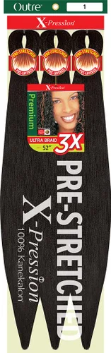 Vista 5 de Outre X-Pression Braid - Trenza preestirada 52" 3X, Negro jet 1