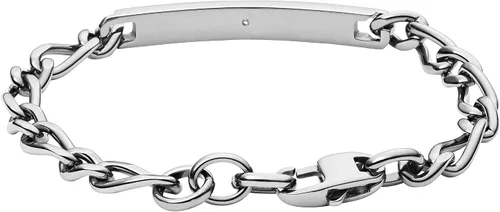 Vista 2 de Fossil - Pulsera de identificación de acero inoxidable chapado para hombre de regalo personalizada grabable
