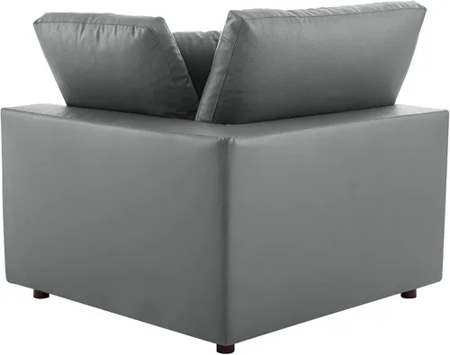 Vista 8 de Modway Commix Sofá seccional de 6 piezas de cuero vegano relleno de plumón