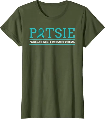 Vista 24 de POTS Dysautonomia Turquoise Ribbon Autonomic Dysfunction T-Shirt Asphalt Grey