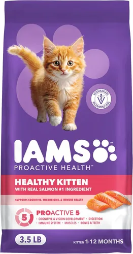 Vista 16 de IAMS Proactive Health Healthy Kitten Dry Cat Food, Chicken, 3.5 lb Recomendados por veterinarios, DHA Omega-3 y taurina apoyan el cerebro