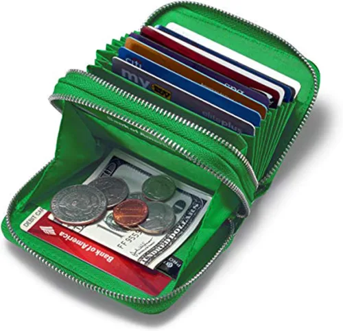 Vista 4 de KALMORE Women's Genuine Leather RFID Secure Spacious Cute Zipper Card Wallet Small Purse