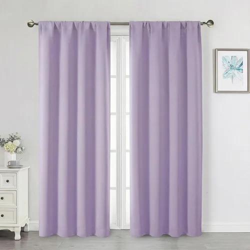 Vista 193 de Cortinas opacas para dormitorio, sala de estar, juego de 2 paneles de 54 pulgadas de largo, cortinas de oscurecimiento de habitación con aislamiento