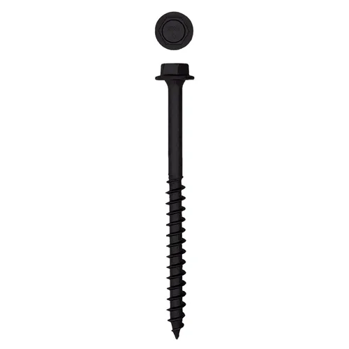 Vista 20 de Tornillos de retraso de madera estructural con cabeza hexagonal exterior de 1/2 "x 5" Powerlags Hex (25 EA)