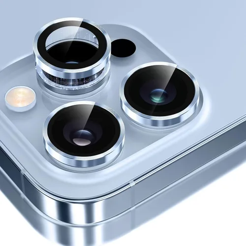Vista 14 de GolbinBox Protector de lente de cámara para iPhone 13 Pro/13 Pro Max, ajuste invisible 1:1, vidrio templado 9H, funda individual de metal ultra HD
