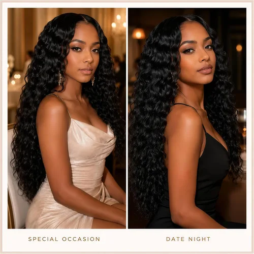 Vista 4 de Human Braiding Hair for Boho Braids 20inch Curly Wave Bulk Bundles 1B (A)1B