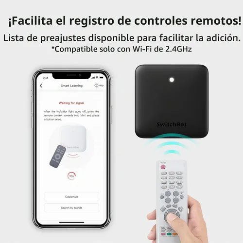 Vista 2 de SwitchBot Hub Mini control remoto inteligente - Control remoto universal IR, WiFi IR Blaster para TV, aire acondicionado, compatible con Alexa
